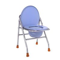 BINZHI Toilet Chair, Foldable Household Simple Lightweight Portable Toilet Seat, Suitable for Pregnant Women, Blue Bedside Toilet (Color : Blue)