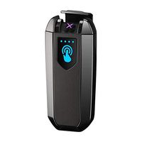 LINGAN Dual Arc Plasma Lighter USB Lighter Touch Switch Electric Creative Rechargeable Windproof Flameless Butane Free Lighter for Cigar，Cigarette (Black)