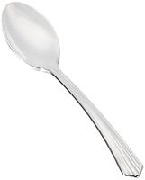 Amscan 439605 Fan Handled Spoons, Full Size, silver