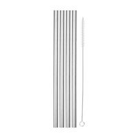 SipWell 8.5” 9.5mm Straight Wide Stainless Steel Drinking Straws, 4-Pack – Dishwasher Safe & Durable Food Grade Metal Straws – Perfect for Smoothies & Cold Beverages