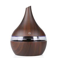 5V USB humidifier, USB Night Light humidifier, Household Mini humidifier, Wood Grain Purifier Aromatherapy Machine (tilt Black)