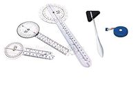EMI EGM-650 5 Piece Physical Therapy Set - Goniometer 12 inch, 8 inch, 6 inch, Taylor Hammer, Tape Measure