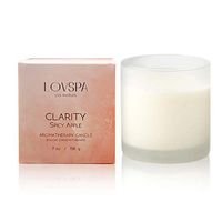 LOVSPA Spicy Apple Cinnamon Aromatherapy Spa Candle | Clarity: Macintosh Apple, Cinnamon, Clove & Vanilla Scented | Natural Vegan Wax | Elegant Gift for Women & Men