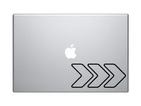 Chevron Arrows #1 - Direction Warning Icon Contour Cut - 5" Black Vinyl Decal Sticker Car Macbook Laptop