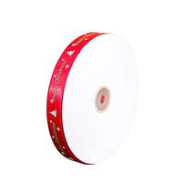 HEALIFTY Wrapping Ribbons Christmas Printed Ribbons Holiday Decorations for Gift Cake Wrapping Crafting Hair Bows Making (Red)
