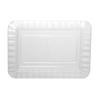 Party Essentials Deluxe Quality Hard Plastic 5 x 7-Inch Rectangular Appetizer Plates, Clear, 24 Count
