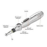 Electronic Acupuncture Pen, Electric Meridians Laser Acupuncture Machine Magnet Therapy Instrument Meridian Energy Pen Massager Relief Pain Tools (Silvery)