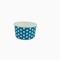 Worlds Paper Ice Cream Cups Polka Dot Paper Yogurt Cups 5OZ Blue 50 pack