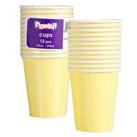 Party Color Paper Cups Yellow 9oz 24 Count