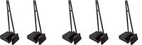 Carlisle 36141503 Duo-Pan Dustpan & Lobby Broom Combo, 3 Foot Overall Height, Black (5-Pack)