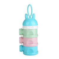 Baby Milk Powder Dispenser, Portable 3 Layers Non Spill Stackable Formula Dispenser Fruit Snack Storage Container for Infant Baby(Blue)