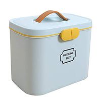 Q&Y First Aid Box Medication Chest Pill Case Family Emergency Kit Storage Organizer Multi-Functional Removable Tray (Blue)