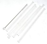 Simax Clear Glass Drinking Straws | Includes Cleaning Brush – 9” x 0.4” (10 mm) Reusable Straws – Dishwasher Safe - Borosilicate Glass for Hot and Cold Drinks – Set of 6 Shatter Resistant Straws