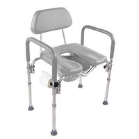 Dignity Ultra-Premium Padded Commode/Shower Chair. Voted #1 Most Comfortable with Padded arms/backrest. Adjustable Height. Includes Free Commode Pail and Lid (Gray)