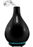 Simply Diffusers Ceramic Aromatherapy Essential Oil Diffuser and Ultrasonic Humidifier | 120ML Water Capacity with Safety Auto-Shut Off. Decorative for the Home in Gloss Black