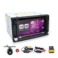 Wireless Backup Camera included!6.2 Inch Double DIN Car Stereo GPS Navigation in Dash Vehicle Dvd Player Touch Screen Autoradio with Bluetooth USB Sd Mp3 Player for Universal Car Free Backup Camera