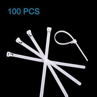 Magic&Shell 100pcs 8"(200mm)L 0.3"(7.8mm)W Releasable/Reusable Nylon Cable Zip Ties 120lbs Tensile Strength.for Organization/Management.White