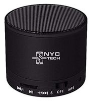 NYC Tech Portable Mini Bluetooth Handheld Wireless Speaker - Black
