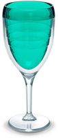 Tervis 1305716 Clear & Colorful Insulated Tumbler, 9 oz Wine Glass Tritan, Coastal Green