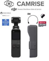 DJI Osmo Pocket Handheld 3 Axis Gimbal Stabilizer with Integrated Camera, OSMO Shield(2 Years Warranty), Comes A Free 32GB MicroSD Card and Camrise USB, Attachable to Smartphone, Android, iPhone