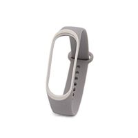 Lepeuxi Replacement Wrist Strap for Xiao-Mi Band 3/4 Universal Silicone Duotone Wrist Straps Grey+White
