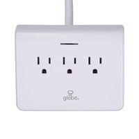 Globe Electric Desk Top Surge Protector Strip, 4X USB Ports, 3 Grounded Outlets, 6ft Power Cord, Reset Button, Finish 78428, White Desktop