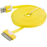 NTJ 2m (6ft) Flat USB Data Sync Charger (Yellow)
