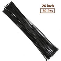 26" Cable Zip Ties by Dekun, Heavy Duty Nylon Wire Ties Straps, 175 LB Tensile Strength, UV Black (50 Packs)