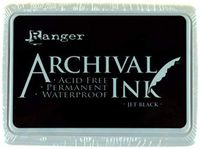 Ranger Archival Ink Pad, Jet Black - Permanent, Waterproof, Acid-Free, Non-Toxic - Won't Bleed or Smudge - Provides Vivid and Crisp Stamping Results - Air Dry on Matte and Heat Set on Glossy Surfaces