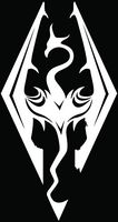 Skyrim Imperial Logo (Dragon) - Vinyl - 6" tall (color: WHITE) decal laptop tablet skateboard car windows stickers