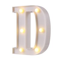 LED Marquee Letter Lights, 26 Alphabet Light Up Letters Sign Perfect for Night Light Wedding Birthday Party Home Bar Decoration Christmas Lamp(White,D)