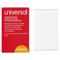 Universal UNV84642 100 per Box Clear Laminating Pouches, 2 1/4-Inch x 3 3/4-Inch - 1 Pack 