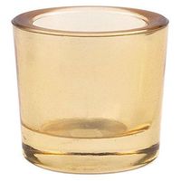 Bluecorn Beeswax Heavy Glass Votive and Tea Light Candle Holders (1, Whiskey)