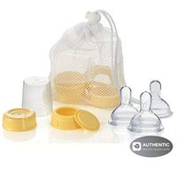 Medela Breastmilk Bottle Spare Parts with 3 Slow-flow Wide Base Nipples