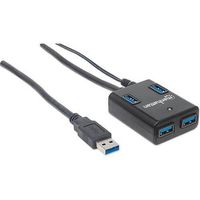 Manhattan 162302 SuperSpeed USB 3.0 Hub - 4 Ports, AC/Bus Power