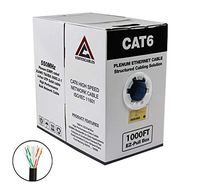CAT6 Plenum 1000FT 550MHz Solid 23AWG UTP Network Cable Black