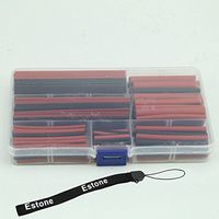 Estone® 150pcs 2:1 Black&Red Polyolefin Heat Shrink Tubing Tube Sleeving Wrap Wire Kit