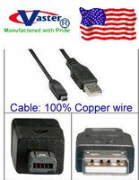 10 Pcs, SuperEcable SKU: 20271, USB2.0 Digital Camera (Hirose Mini USB 4 Pin) Cable, 10 Ft