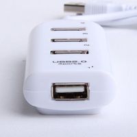 High Speed USB 2.0 480 Mbps - 4 Ports - USB Hub in Black (White)