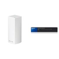 Linksys Velop Tri-band Whole Home WiFi Intelligent Mesh System, 1-Pack + Linksys 8-Port Metallic Gigabit Switch (SE3008) Bundle