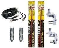 CB Radio 2 Firestik FL3 3ft Red Antennas - 12ft Dual Coax - Mounts and Springs