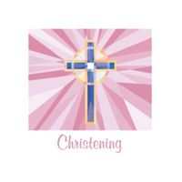 Christening 3-Ply Lunch Napkins, Pink Stained Glass 36 Per Pack