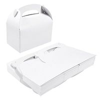24 Pack White Treat Boxes - Gable Gift Boxes For Party Favors Goodie, Perfect For Kids Birthday, Wedding, Baby Shower, 6.2 x 3.5 x 3.5 Inches