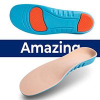 Sport Inserts Gel High Arch Support Shock Absorption Athlete Insoles Super Comfortable Relieve Flat Feet Plantar Fasciitis Breathable Cushion Insoles（S 10IN Men 6-7 / Women 8-9.5 / Big Kids 6.5-7.5）