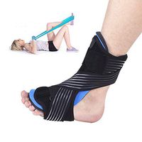 Plantar Fasciitis Night Splint Foot Drop Orthotic Brace for Sleep Support, Adjustable Dorsal Drop Foot Orthotic Brace for Women and Men Fits Right or Left Foot with TPE Tension Band