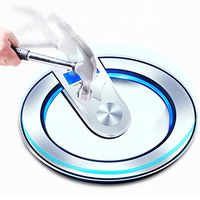 YUN HAI Round Digital Bathroom Scale with LCD Display, Highly Accurate Body Weight Scale Support 330 Ibs Capacity, Large Tempered Glass Platform