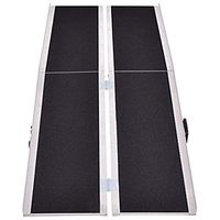 Goplus 8' Portable Aluminum Multi-Fold Wheelchair Ramp, 8F Non-Skid Mobility Scooter Carrier