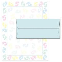 Baby Feet Letterhead & Pastel Blue Envelope Set