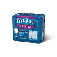 Medline Fitright Ultra Protective Underwear, Medium, 4 packs of 20 (80 total)