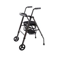 YXGH@ Standard Walkers Elderly People Walker/Old Man Walker/Shopping Cart/Trolley Aluminum Alloy Pulley with Seat Collapsible Walking Bracket Walking Frames